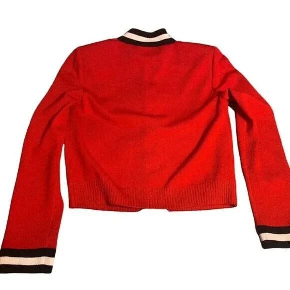 ST JOHN COLLECTION Classic Santana Knit Red Zip Cardigan Sweater Size: P (2) - Picture 6 of 6